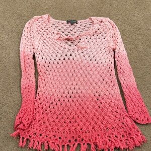 EUC Tommy Bahama Pink Crochet Top